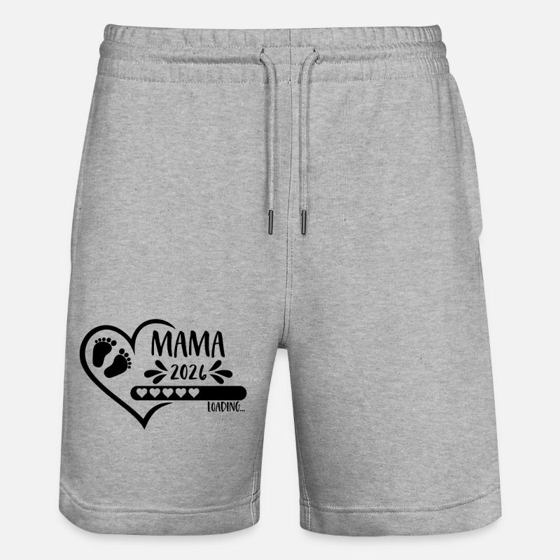 Mama 2026 Loading - Stanley/Stella Trainer Unisex Organic Jogging Shorts - heather grey