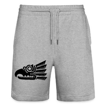 Schwarzer Vogelkopf - Stanley/Stella Unisex Bio Joggingshorts Trainer  - Grau meliert - Vorne - Nik (191cm) & Marisol (170cm)