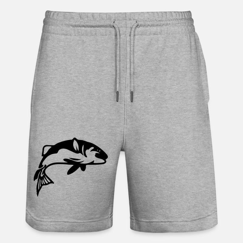 Pêche au poisson Pêche pêcheuse - Short de jogging bio TRAINER Stanley/Stella unisexe - gris chiné
