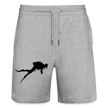 Taucher Diver - Stanley/Stella Unisex Bio Joggingshorts Trainer  - Grau meliert - Vorne - Nik (191cm) & Marisol (170cm)