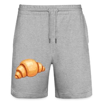 Croissant Summit - Stanley/Stella Trainer Unisex Organic Jogging Shorts - heather grey - Front - Nik (191cm) & Marisol (170cm)