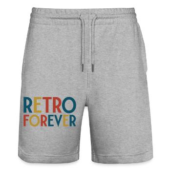 Retro forever - Short de jogging bio TRAINER Stanley/Stella unisexe - gris chiné - Devant - Nik (191cm) & Marisol (170cm)