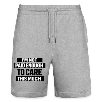Lustiger Spruch Büro Job Arbeit - Stanley/Stella Unisex Bio Joggingshorts Trainer  - Grau meliert - Vorne - Nik (191cm) & Marisol (170cm)