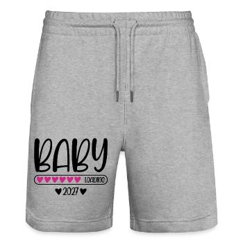 Chargement du bébé 2027 - Short de jogging bio TRAINER Stanley/Stella unisexe - gris chiné - Devant - Nik (191cm) & Marisol (170cm)
