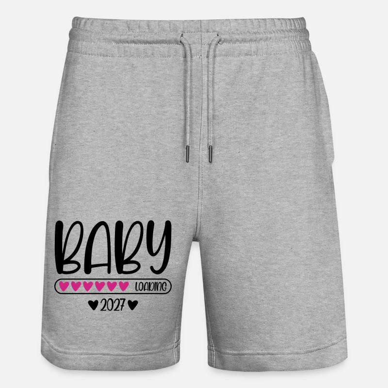 Chargement du bébé 2027 - Short de jogging bio TRAINER Stanley/Stella unisexe - gris chiné
