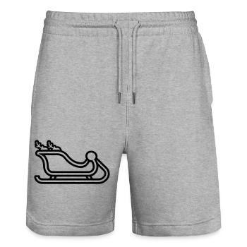 Santa's sleigh - Stanley/Stella Trainer Unisex Organic Jogging Shorts - heather grey - Front - Nik (191cm) & Marisol (170cm)