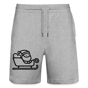 Santa's sleigh - Stanley/Stella Trainer Unisex Organic Jogging Shorts - heather grey - Front - Nik (191cm) & Marisol (170cm)