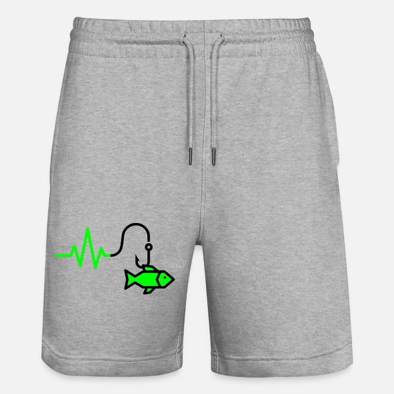 Crochet à battement de cœur - Short de jogging bio TRAINER Stanley/Stella unisexe - gris chiné