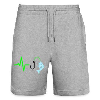 Icône de pêche à la ligne à impulsions - Short de jogging bio TRAINER Stanley/Stella unisexe - gris chiné - Devant - Nik (191cm) & Marisol (170cm)