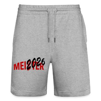 Meister 2026 Meisterschaft - Stanley/Stella Unisex Bio Joggingshorts Trainer  - Grau meliert - Vorne - Nik (191cm) & Marisol (170cm)