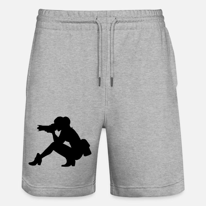 Fotografin Photographer - Stanley/Stella Trainer Unisex Organic Jogging Shorts - heather grey