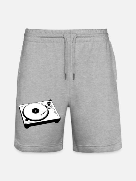 Turntable Plattenspieler DJ - Stanley/Stella Trainer Unisex Organic Jogging Shorts - heather grey