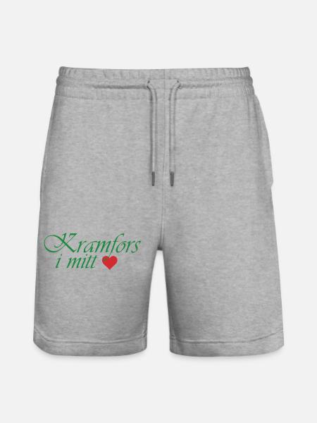 Kramfors in my heart - Stanley/Stella Trainer Unisex Organic Jogging Shorts - heather grey