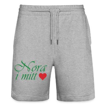 Nora in meinem Herzen - Stanley/Stella Unisex Bio Joggingshorts Trainer  - Grau meliert - Vorne - Nik (191cm) & Marisol (170cm)