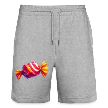Bonbon - Short de jogging bio TRAINER Stanley/Stella unisexe - gris chiné - Devant - Nik (191cm) & Marisol (170cm)