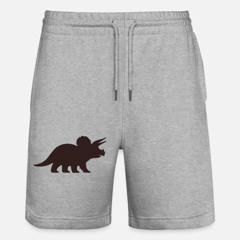 Silhouette du Tricératops - Short de jogging bio TRAINER Stanley/Stella unisexe - gris chiné