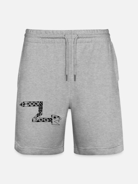 Black Totem Snake - Stanley/Stella Trainer Unisex Organic Jogging Shorts - heather grey