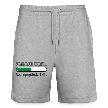 Recharger les compétences sociales - pour un fond blanc - Short de jogging bio TRAINER Stanley/Stella unisexe - gris chiné - Devant - Nik (191cm) & Marisol (170cm)
