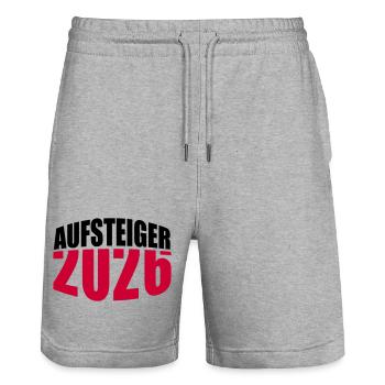 Aufsteiger 2026 Aufstieg - Stanley/Stella Unisex Bio Joggingshorts Trainer  - Grau meliert - Vorne - Nik (191cm) & Marisol (170cm)