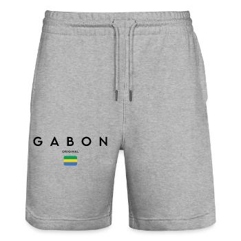 Gabonischer Stolz, minimalistisches, elegantes Design - Stanley/Stella Unisex Bio Joggingshorts Trainer  - Grau meliert - Vorne - Nik (191cm) & Marisol (170cm)