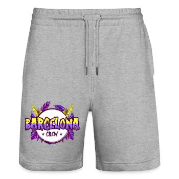 Équipage de Barcelone Coloré - Short de jogging bio TRAINER Stanley/Stella unisexe - gris chiné - Devant - Nik (191cm) & Marisol (170cm)