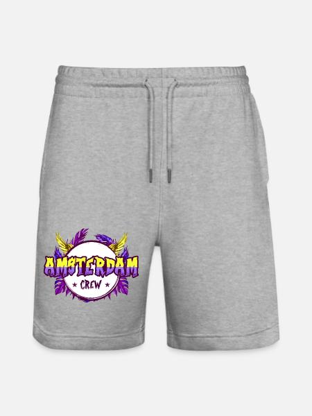 Amsterdam Crew Bunt - Stanley/Stella Unisex Bio Joggingshorts Trainer - Grau meliert