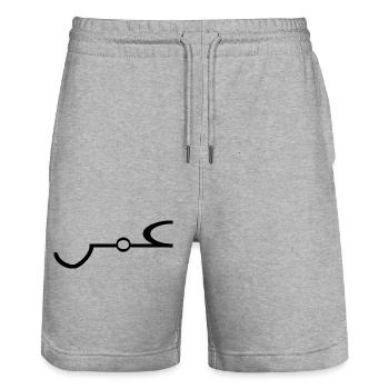 Omar Arabisch Name Schrift Arabic Geschenkidee - Stanley/Stella Unisex Bio Joggingshorts Trainer  - Grau meliert - Vorne - Nik (191cm) & Marisol (170cm)