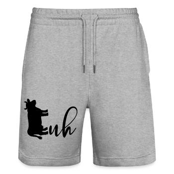 Domestic Cattle Cow Cows - Stanley/Stella Trainer Unisex Organic Jogging Shorts - heather grey - Front - Nik (191cm) & Marisol (170cm)