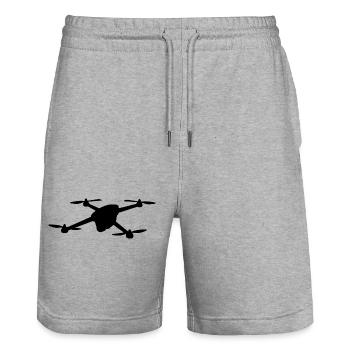 Funny Drone Pilot Cartoon Hobby Pilot - Stanley/Stella Trainer Unisex Organic Jogging Shorts - heather grey - Front - Nik (191cm) & Marisol (170cm)