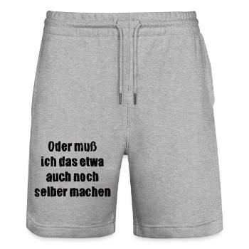 Ou dois-je le faire moi-même - Short de jogging bio TRAINER Stanley/Stella unisexe - gris chiné - Devant - Nik (191cm) & Marisol (170cm)