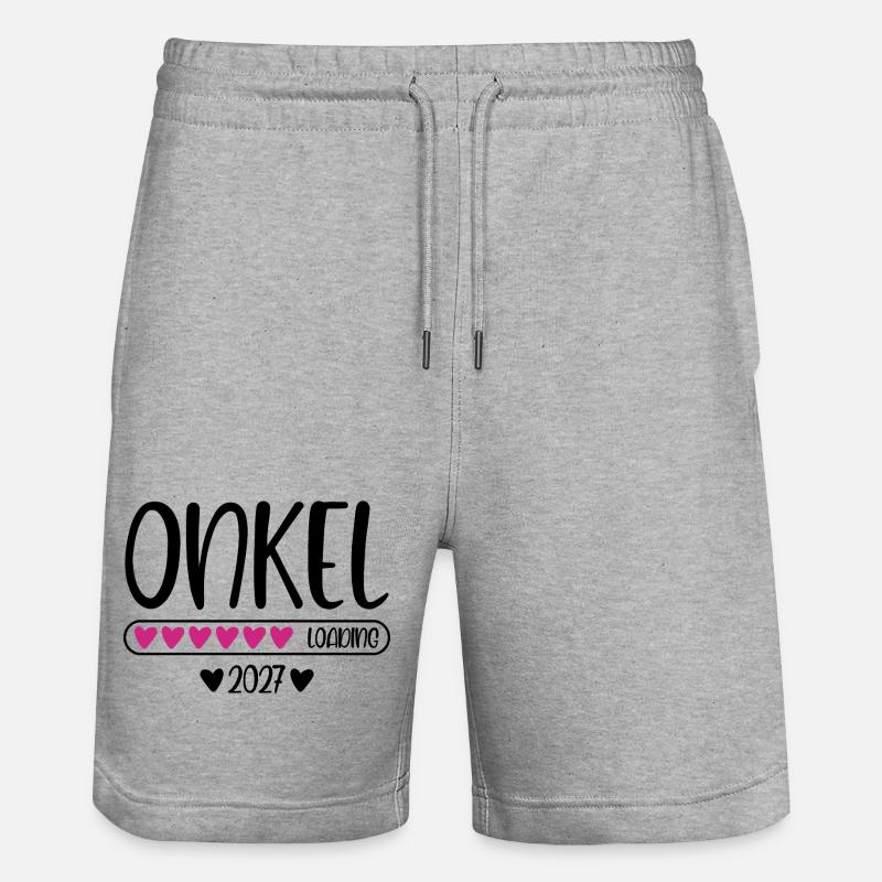 Uncle 2027 loading heart loading bar - Stanley/Stella Trainer Unisex Organic Jogging Shorts - heather grey