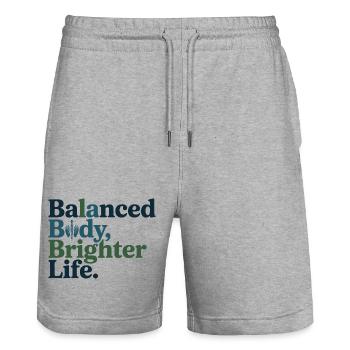 Osteopath Balanced Body Brighter Life Professional - Stanley/Stella Unisex Bio Joggingshorts Trainer  - Grau meliert - Vorne - Nik (191cm) & Marisol (170cm)