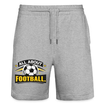 All_about_football - Stanley/Stella Unisex Bio Joggingshorts Trainer  - Grau meliert - Vorne - Nik (191cm) & Marisol (170cm)
