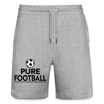 Football pur - Short de jogging bio TRAINER Stanley/Stella unisexe - gris chiné - Devant - Nik (191cm) & Marisol (170cm)