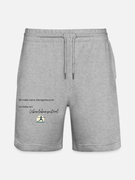 LIEBEVOLL Morgenroutine Yoga - Stanley/Stella Unisex Bio Joggingshorts Trainer  - Grau meliert