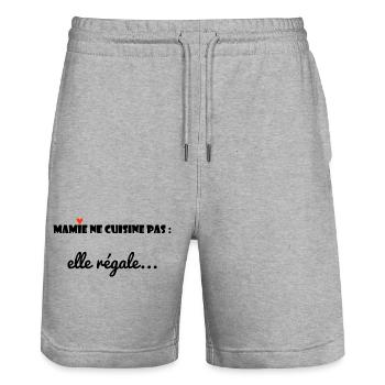 OMA. MAMA. OMA. MUTTERTAG - Stanley/Stella Unisex Bio Joggingshorts Trainer  - Grau meliert - Vorne - Nik (191cm) & Marisol (170cm)