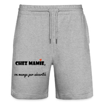 GRANNY. MAMMA. GRANDMOTHER. MOTHER'S DAY. PARTY - Stanley/Stella Trainer Unisex Organic Jogging Shorts - heather grey - Front - Nik (191cm) & Marisol (170cm)