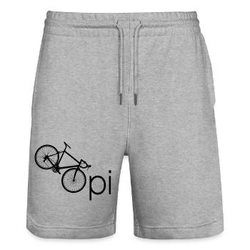 Grandpa Bicycle Pensioner Gift - Stanley/Stella Trainer Unisex Organic Jogging Shorts - heather grey - Front - Nik (191cm) & Marisol (170cm)