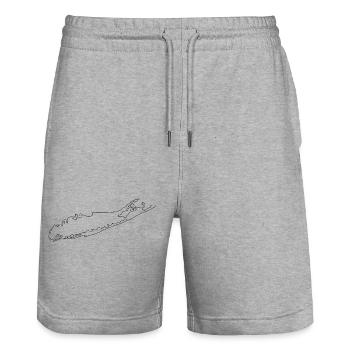 Long Island - Stanley/Stella Trainer Unisex Organic Jogging Shorts - heather grey - Front - Nik (191cm) & Marisol (170cm)