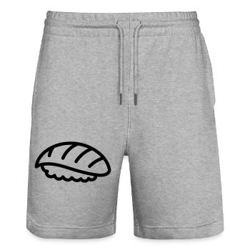 sushi - Short de jogging bio TRAINER Stanley/Stella unisexe - gris chiné - Devant - Nik (191cm) & Marisol (170cm)