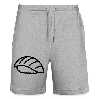 sushi - Short de jogging bio TRAINER Stanley/Stella unisexe - gris chiné - Devant - Nik (191cm) & Marisol (170cm)