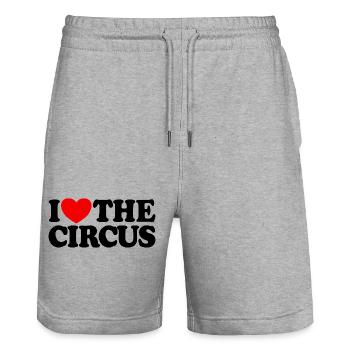 Ich liebe den Zirkus - Stanley/Stella Unisex Bio Joggingshorts Trainer  - Grau meliert - Vorne - Nik (191cm) & Marisol (170cm)