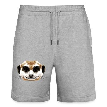 Meerkat Meerkat Sweet Suricate Mongoose - Stanley/Stella Trainer Unisex Organic Jogging Shorts - heather grey - Front - Nik (191cm) & Marisol (170cm)