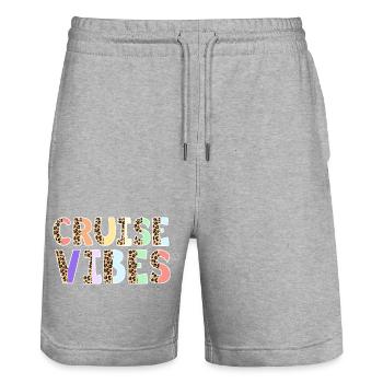 Cruise Ship Cruise - Stanley/Stella Trainer Unisex Organic Jogging Shorts - heather grey - Front - Nik (191cm) & Marisol (170cm)