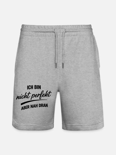 Ich bin nicht Perfekt - Stanley/Stella Unisex Bio Joggingshorts Trainer - Grau meliert