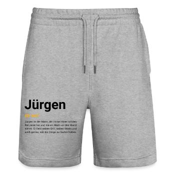 Jürgen - Short de jogging bio TRAINER Stanley/Stella unisexe - gris chiné - Devant - Nik (191cm) & Marisol (170cm)