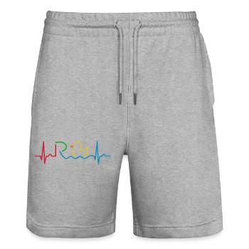 Endlich Rente - Ruhestand - Pension - Stanley/Stella Unisex Bio Joggingshorts Trainer  - Grau meliert - Vorne - Nik (191cm) & Marisol (170cm)