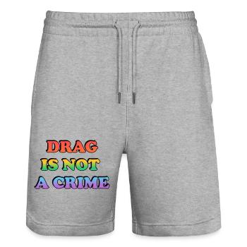 Drag ist kein Verbrechen - Stanley/Stella Unisex Bio Joggingshorts Trainer  - Grau meliert - Vorne - Nik (191cm) & Marisol (170cm)