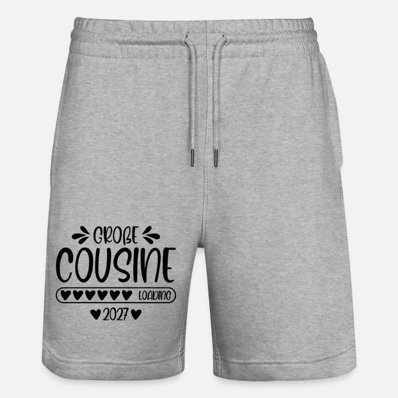 Große Cousine 2027 loading - Stanley/Stella Unisex Bio Joggingshorts Trainer  - Grau meliert
