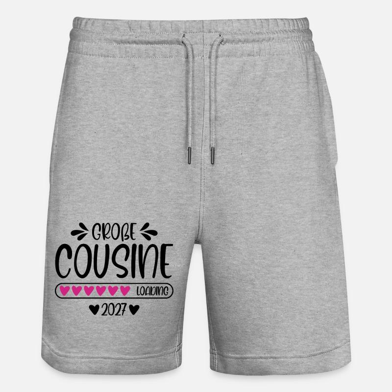 Große Cousine 2027 loading - Stanley/Stella Unisex Bio Joggingshorts Trainer  - Grau meliert